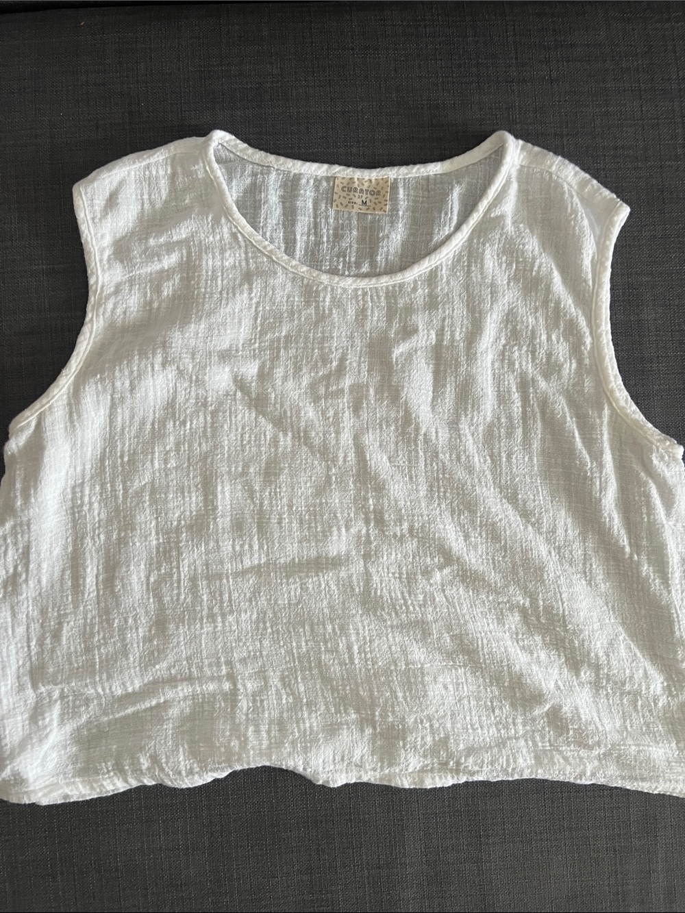 Curator SF White Sleeveless Minnie Tank Top